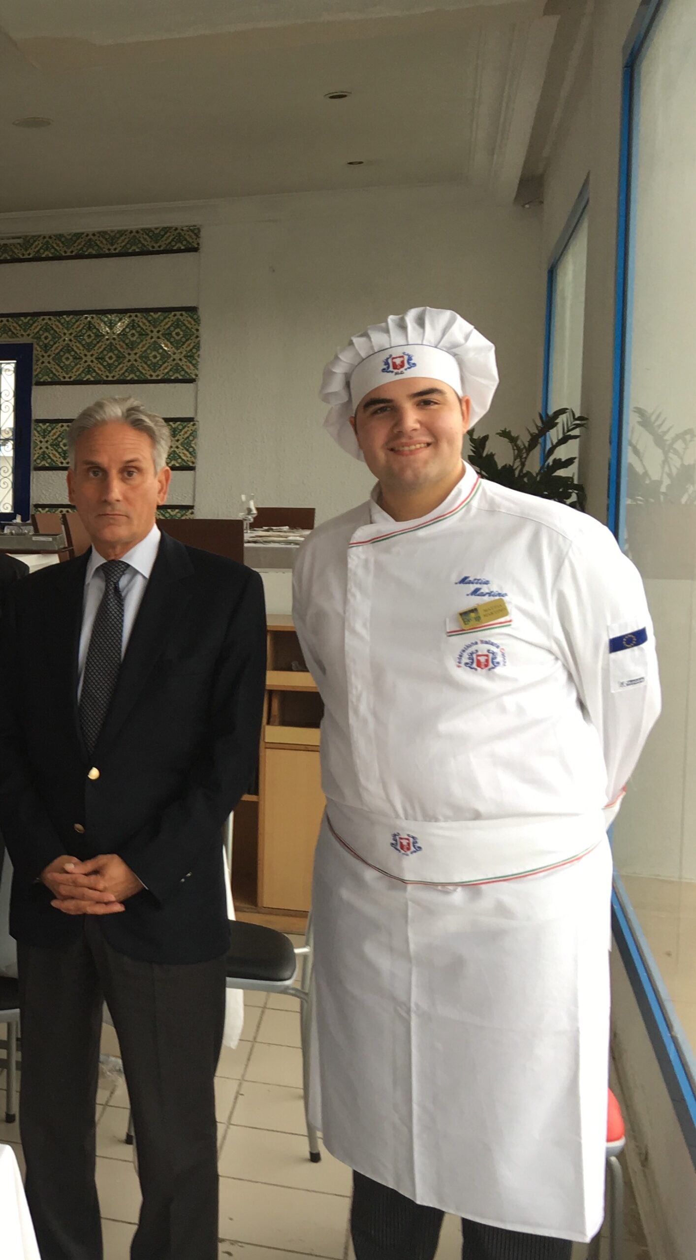 Mattia Martino con l'Ambasciatore italiano in Tunisi